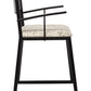 Black Metal Dining Chairs with Upholstered Seat - Set of 2