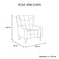 Armchair High back Lounge Accent Chair Designer Printed Fabric with Wooden Leg