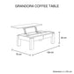 Coffee Table High Gloss Finish Lift Up Top MDF White Ash Colour Interior Storage