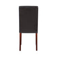 2x Wooden Frame Brown Leatherette Dining Chairs with Solid Pine Legs