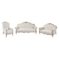 3SWing Chair Linen Fabric Oak Wood White Washed Finish Rolled Armrest +2S+1X Wing Chair Oak Wood White Washed Finish Rolled Armrest Linen Sofa Fabric