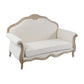 3SWing Chair Linen Fabric Oak Wood White Washed Finish Rolled Armrest +2S+1X Wing Chair Oak Wood White Washed Finish Rolled Armrest Linen Sofa Fabric