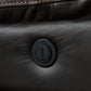 Round Corner Genuine Leather Dark Brown Electric Recliner with 2x Cup Holders Lounge Set for Living Room