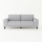 3 Seater Sofa Light Grey Fabric Lounge Set for Living Room Couch with Solid Wooden Frame Black Legs