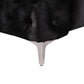 3 Seater Sofa Classic Button Tufted Lounge in Black Velvet Fabric with Metal Legs