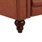 Single Seater Brown Sofa Armchair for Lounge Chesterfireld Style Button Tufted in Faux Leather