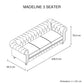 3 Seater Brown Sofa Lounge Chesterfireld Style Button Tufted in Faux Leather
