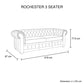3 Seater Genuine Leather Upholstery Deep Quilting Pocket Spring Button Studding Sofa Lounge Set for Living Room Couch In Brown Colour