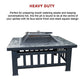 18" Square Metal Fire Pit Outdoor Heater