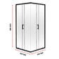 800 x 900mm Sliding Door Nano Safety Glass Shower Screen By Della Francesca