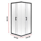 800 x 1000mm Sliding Door Nano Safety Glass Shower Screen By Della Francesca