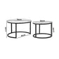 Set of 2 Coffee Table Round Marble Nesting Side End Table Furniture