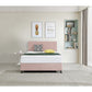 Linen Fabric Double Bed Deluxe Headboard Bedhead - Pale Pink