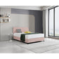 Linen Fabric Queen Bed Deluxe Headboard Bedhead - Pale Pink