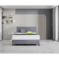 Linen Fabric Queen Bed Deluxe Headboard Bedhead - Slate Ash