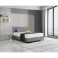 Linen Fabric Queen Bed Deluxe Headboard Bedhead - Slate Ash