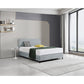 Linen Fabric Queen Bed Deluxe Headboard Bedhead - Stone Grey