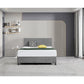 Linen Fabric Queen Bed Deluxe Headboard Bedhead - Night Ash