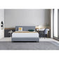 Linen Fabric King Bed Deluxe Headboard Bedhead - Berlin Blue