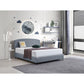 Linen Fabric King Bed Curved Headboard Bedhead - Berlin Blue