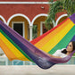 Mayan Legacy Single Size Cotton Mexican Hammock in Rainbow Colour