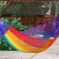 Mayan Legacy Single Size Cotton Mexican Hammock in Rainbow Colour