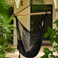 Mayan Legacy Extra Large Outdoor Cotton Mexican Hammock Chair in Black Colour