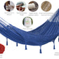 Mayan Legacy King Size Deluxe Outdoor Cotton Mexican Hammock in Blue Colour