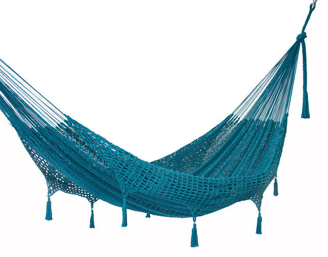 Mayan Legacy King Size Deluxe Outdoor Cotton Mexican Hammock in Bondi Colour
