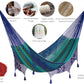 Mayan Legacy King Size Deluxe Outdoor Cotton Mexican Hammock in Caribe Colour
