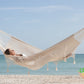 Mayan Legacy King Size Deluxe Outdoor Cotton Mexican Hammock in Cream Colour
