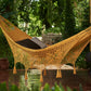 Mayan Legacy King Size Deluxe Outdoor Cotton Mexican Hammock in Mustard Colour