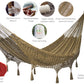 Mayan Legacy Queen Size Deluxe Outdoor Cotton Mexican Hammock in Cedar Colour