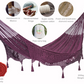 Mayan Legacy Queen Size Deluxe Outdoor Cotton Mexican Hammock in Maroon Colour