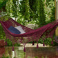 Mayan Legacy Queen Size Deluxe Outdoor Cotton Mexican Hammock in Maroon Colour