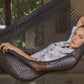 Mayan Legacy King Size Outdoor Cotton Mexican Hammock in Black Colour