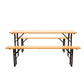 Gardeon Wooden Outdoor Foldable Bench Set - Natural