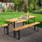 Gardeon Wooden Outdoor Foldable Bench Set - Natural