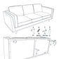 3 Seater Faux Sofa Brown Lounge Set for Living Room Couch with Wooden Frame