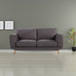 2 Seater Sofa Brown Fabric Lounge Set for Living Room Couch with Solid Wooden Frame